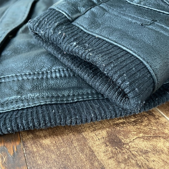 Y2K Black Danier Leather biker/moto Jacket (Short/bomber length) size small - Picture 12 of 13